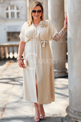 Kleid in Beige – Große Größen | Cavaricci.de