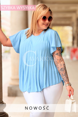 Bluse in Hellblau – Große Größen | Cavaricci.de