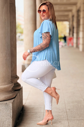 Bluse in Hellblau – Große Größen | Cavaricci.de