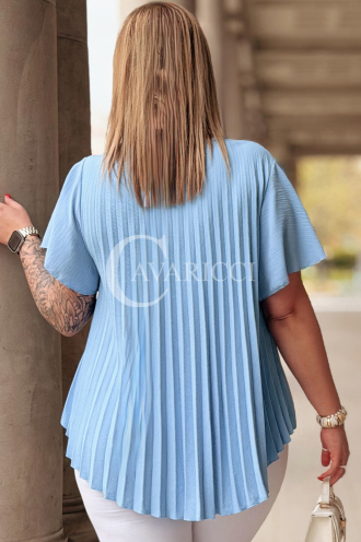 Bluse in Hellblau – Große Größen | Cavaricci.de