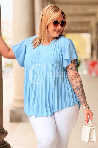 Bluse in Hellblau – Große Größen | Cavaricci.de