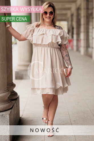 Kleid in Beige – Große Größen | Cavaricci.de