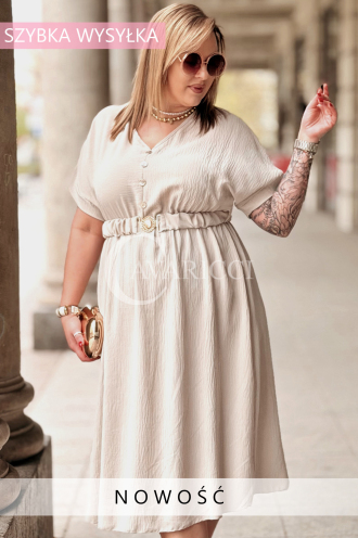 Kleid in Beige – Große Größen | Cavaricci.de