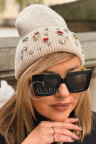 Mütze "VIVIEN" – voller Glanz und Stil, Farbe Beige