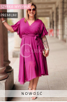 Elegancka Sukienka VERONICA – Twój Zwiewny Look na Komunię i Wesele w Kolorze Prupurowym