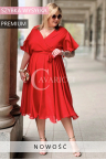 Elegancka Sukienka VERONICA – Twój Zwiewny Look na Komunię i Wesele w Kolorze Czerwonym