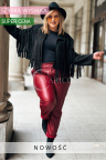 ZORA - weiche Öko-Leder-Hose in Bordeaux-Rot mit perfektem Schnitt und modernem Glanz