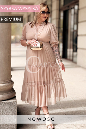 Kleid in Beige – Große Größen | Cavaricci.de