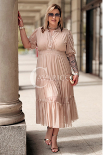 Kleid in Beige – Große Größen | Cavaricci.de