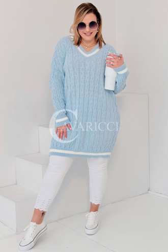 LUVINEVA Pullover in Hellblau – Große Größen | Cavaricci.de