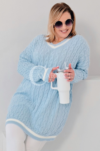LUVINEVA Pullover in Hellblau – Große Größen | Cavaricci.de