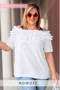 REGINNA Bluse in Weiß – Große Größen | Cavaricci.de