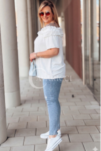 REGINNA Bluse in Weiß – Große Größen | Cavaricci.de