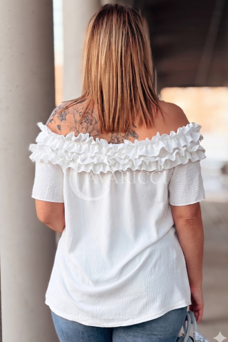 REGINNA Bluse in Weiß – Große Größen | Cavaricci.de