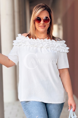 REGINNA Bluse in Weiß – Große Größen | Cavaricci.de