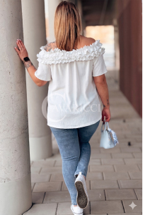 REGINNA Bluse in Weiß – Große Größen | Cavaricci.de