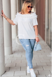 REGINNA Bluse in Weiß – Große Größen | Cavaricci.de
