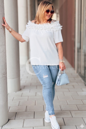 REGINNA Bluse in Weiß – Große Größen | Cavaricci.de
