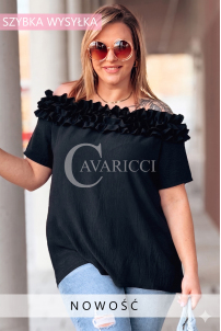 REGINNA Bluse in Schwarz – Große Größen | Cavaricci.de
