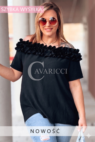 REGINNA Bluse in Schwarz – Große Größen | Cavaricci.de