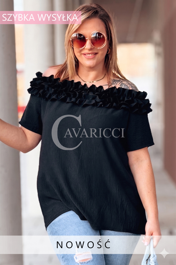 REGINNA Bluse in Schwarz – Große Größen | Cavaricci.de