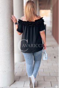 REGINNA Bluse in Schwarz – Große Größen | Cavaricci.de