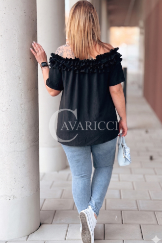 REGINNA Bluse in Schwarz – Große Größen | Cavaricci.de