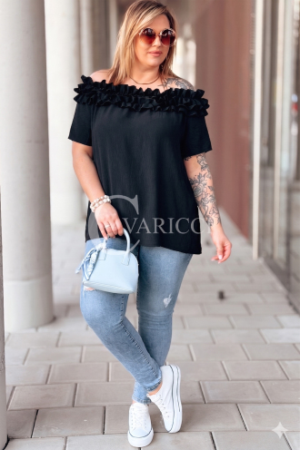 REGINNA Bluse in Schwarz – Große Größen | Cavaricci.de
