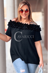 REGINNA Bluse in Schwarz – Große Größen | Cavaricci.de