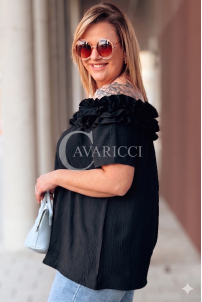 REGINNA Bluse in Schwarz – Große Größen | Cavaricci.de
