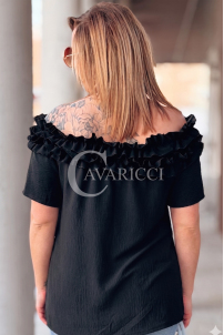 REGINNA Bluse in Schwarz – Große Größen | Cavaricci.de