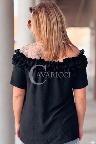REGINNA Bluse in Schwarz – Große Größen | Cavaricci.de
