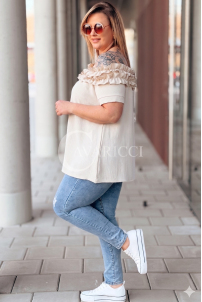 REGINNA Bluse in Beige – Große Größen | Cavaricci.de