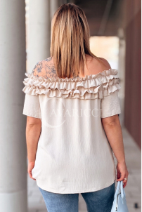 REGINNA Bluse in Beige – Große Größen | Cavaricci.de