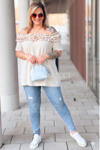 REGINNA Bluse in Beige – Große Größen | Cavaricci.de