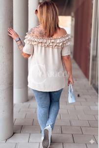 REGINNA Bluse in Beige – Große Größen | Cavaricci.de
