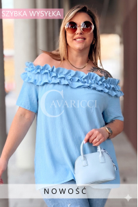 REGINNA Bluse in Hellblau – Große Größen | Cavaricci.de