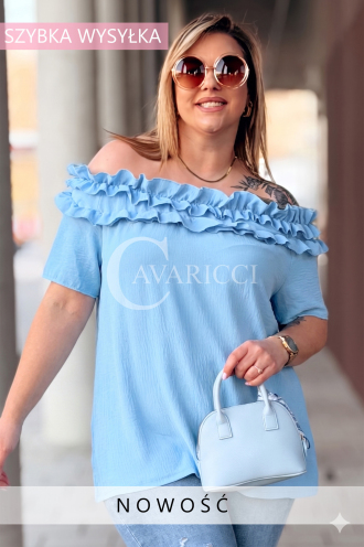REGINNA Bluse in Hellblau – Große Größen | Cavaricci.de