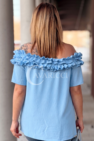 REGINNA Bluse in Hellblau – Große Größen | Cavaricci.de
