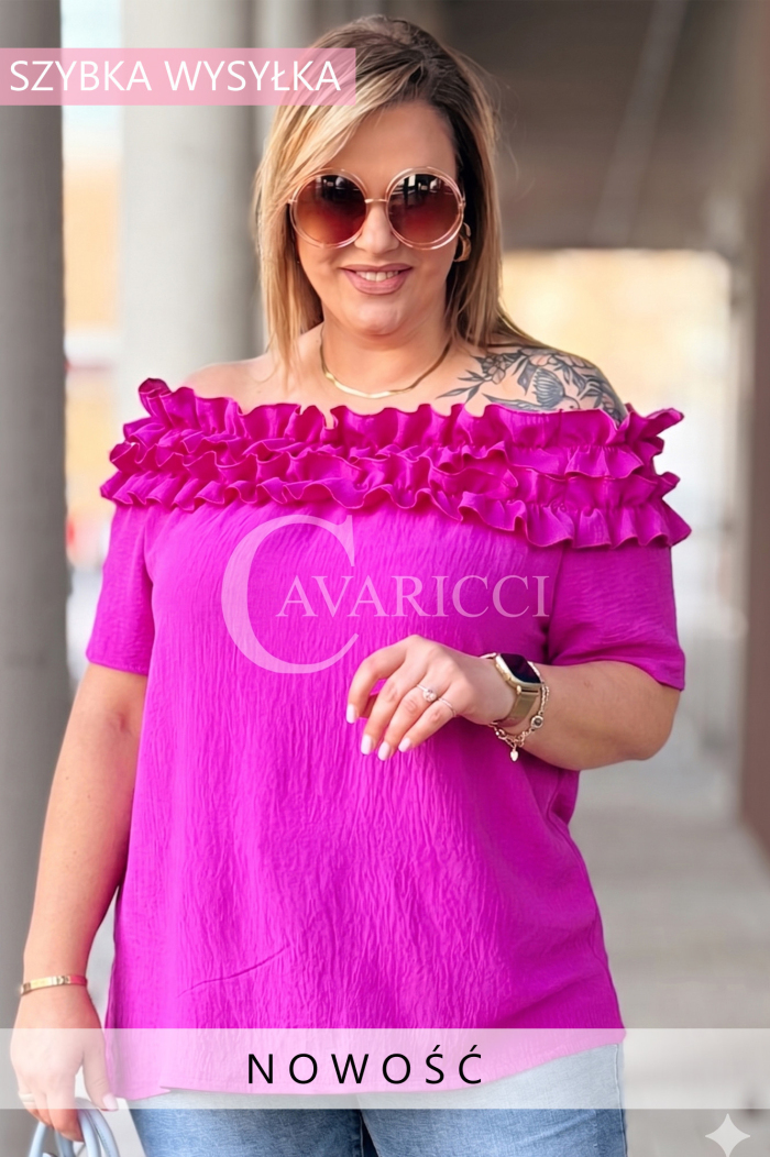 REGINNA Bluse in Fuchsia – Große Größen | Cavaricci.de