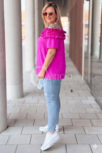 REGINNA Bluse in Fuchsia – Große Größen | Cavaricci.de