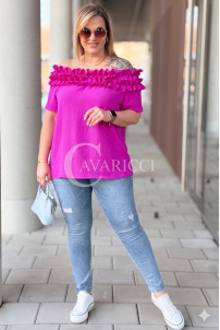 REGINNA Bluse in Fuchsia – Große Größen | Cavaricci.de