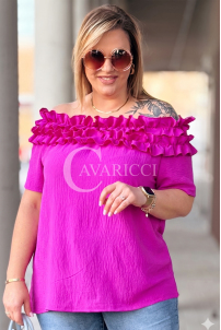 REGINNA Bluse in Fuchsia – Große Größen | Cavaricci.de