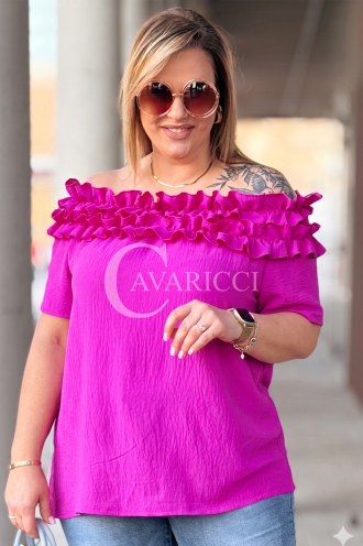 REGINNA Bluse in Fuchsia – Große Größen | Cavaricci.de