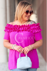 REGINNA Bluse in Fuchsia – Große Größen | Cavaricci.de