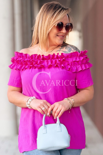 REGINNA Bluse in Fuchsia – Große Größen | Cavaricci.de