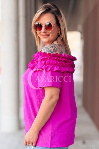 REGINNA Bluse in Fuchsia – Große Größen | Cavaricci.de