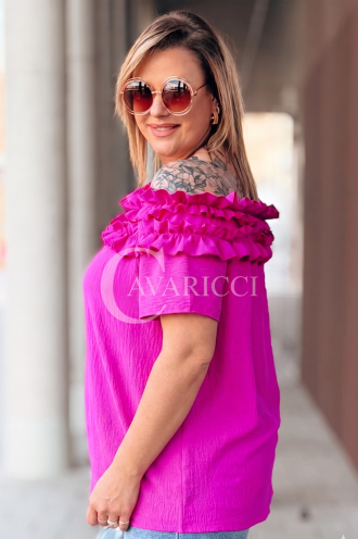 REGINNA Bluse in Fuchsia – Große Größen | Cavaricci.de