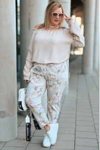 Hose in Beige – Große Größen | Cavaricci.de