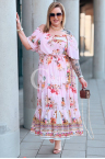 Sommerkleid ORCHIDEA – Leichtes Maxi-Schnitt mit Atemberaubendem Muster in Rosa Farbe